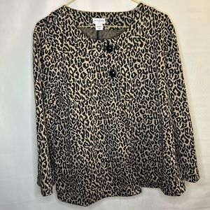 Jaclyn Smith Animal Print Sweater Shawl